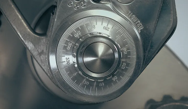 Close-up of the Torque & Angle Dial accessory for the HYTORC AVANTI