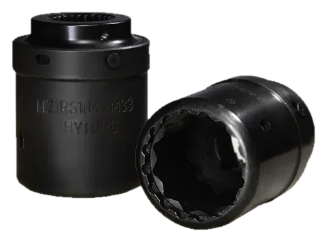 HYTORC Washer Driver, a two-piece black socket and reaction canister