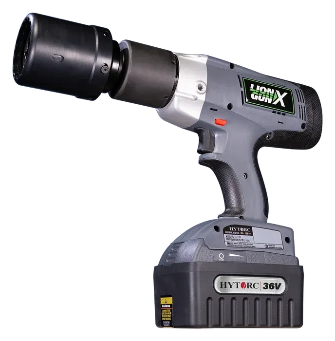 HYTORC Washer Driver fitted to a LION GUN X electric torque tool