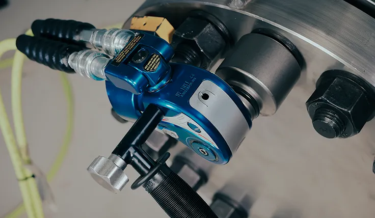 HYTORC MXT hydraulic torque wrench in action on an application