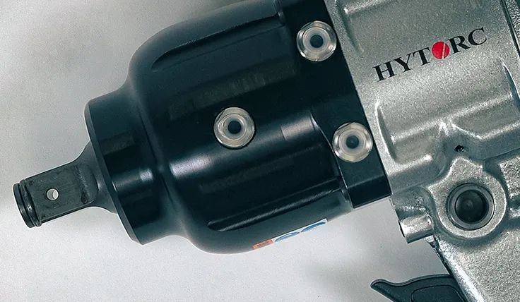 Close-up of the left side of the HYTORC Pneumatic Impact Wrench