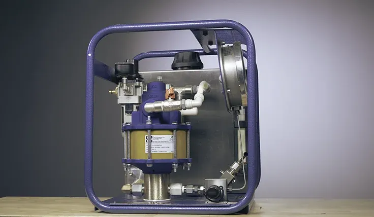 Pneumatic Tensioning Pump in its frame