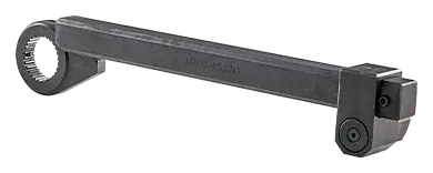 HYTORC Track Pad Fixture, a long reaction arm with a spline opening at one end
